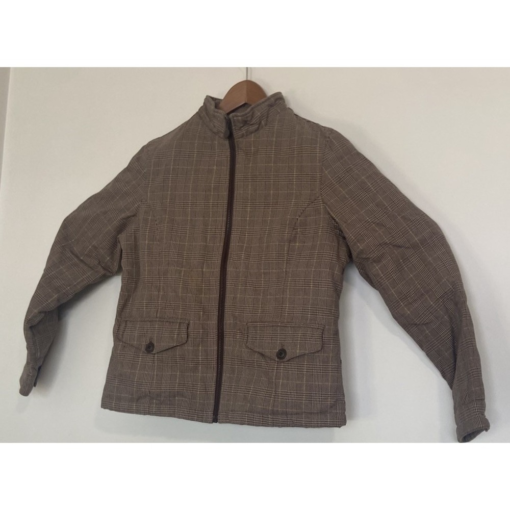 Women's Outback Trading Company- Brown Plaid Winter Jacket- Size L-Tiny Flaw